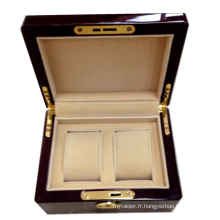 Logo personnalisé Luxury Watch Box Wood pour couple